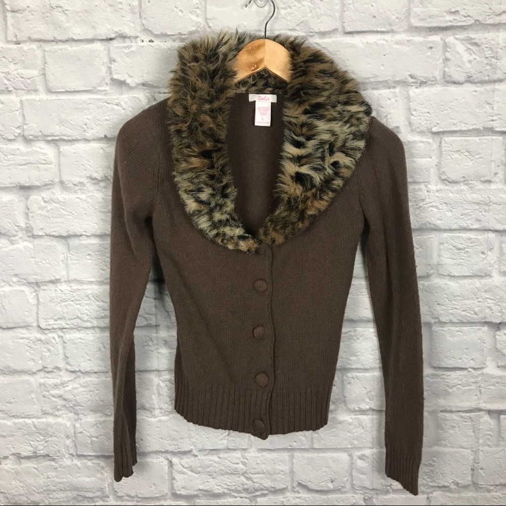 Faux Fur Cardigan Dolce Animal Print 113.411